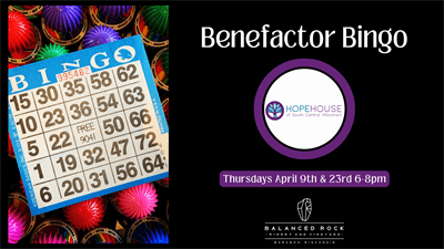 Benefactor Bingo at Balanced Rock Winery - Hope House